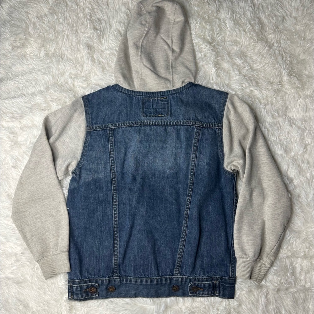 Levi's Kids Blue Denim Jacket with Gray Sleeves - Picture 2 of 4